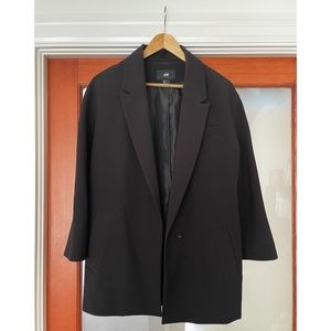 H&M Black Oversized Cropped Sleeve Jacket - 6